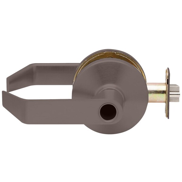 Grade 2 Cylindrical Lock, Entry Function, Less Cylinder, Dane Lever, Standard Rose, Dark Oxidized Sa